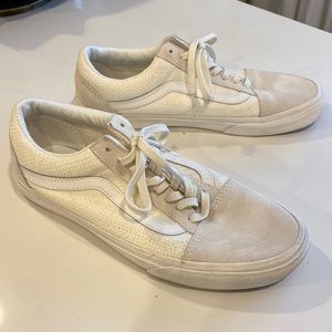 Vans Old Skool Cream Knit and Suede Sneakers